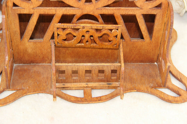 Gorgeous art nouveau design vintage French Wood cut Letter desk holder