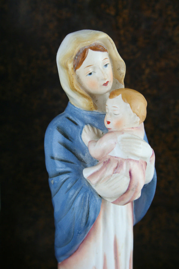 Vintage 50's french porcelain madonna statue