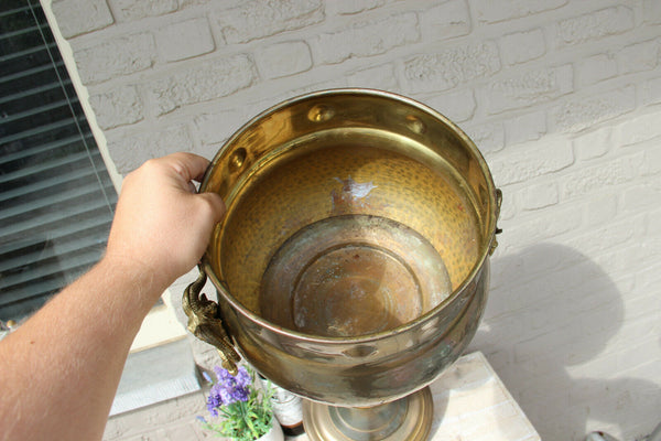 XL metal copper french Jardiniere planter ram heads