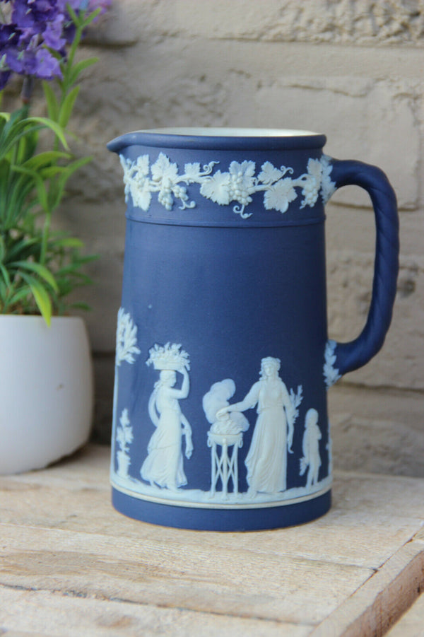 Antique Wedgwood marked jasperware Milk chocolate pot jug putti decor