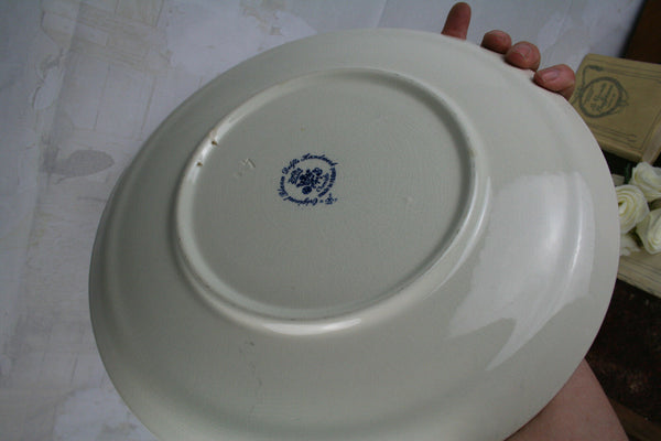 Large Delft Blue white Pottery Dutch plate marked porcelain chemkefa