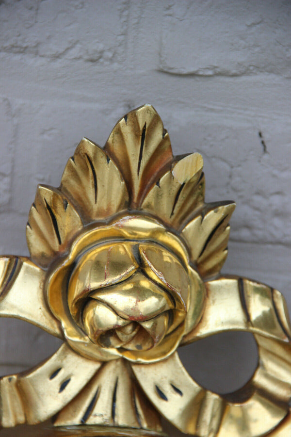 Mid-Century Swedish Gilt Carved Wood Wall Clock  Westerstrand, 1960s