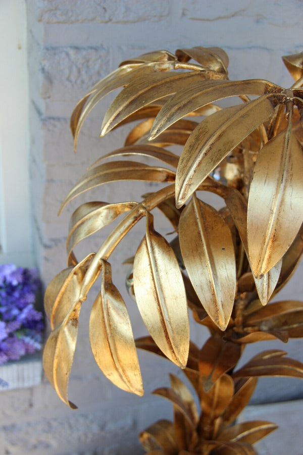 Hollywood regency HANS KOGL Palm tree table lamp metal gold gilt 1960