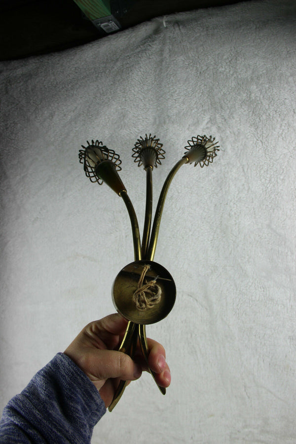 PAIR Maison LUNEL  wall lights sconces brass 1950 fifties mid century