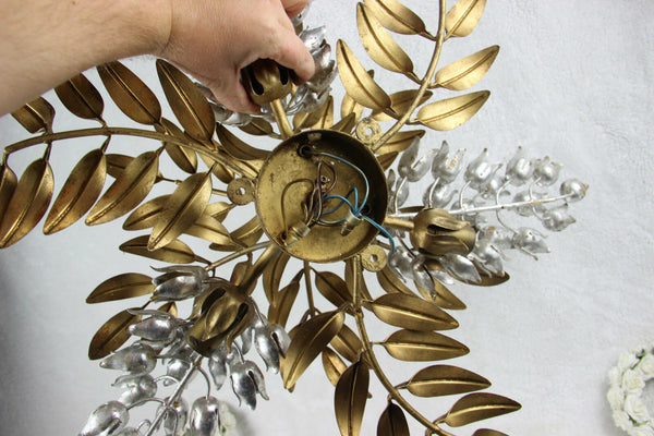 Mid century hollywood regency palm tree Hans Kogl ceiling light chandelier 60s