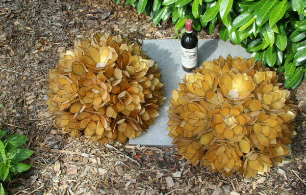 XXL  PAIR Capiz Mother pearl flush mount wall lights lotus flowers by RAUSCH 60s