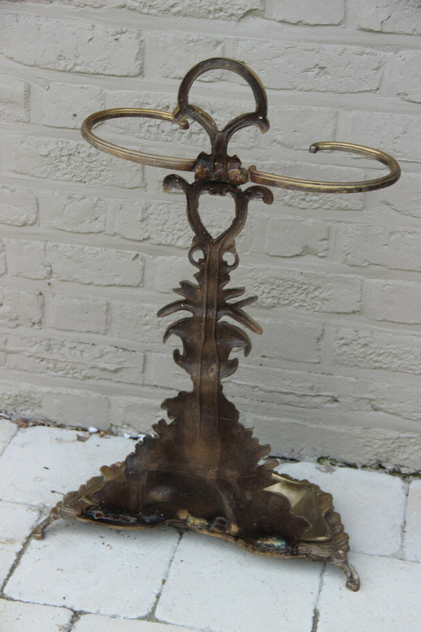 French brass mid century 1960 Swan animal umbrella stand holder