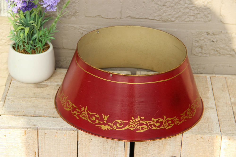 Antique French metal red empire Bouillotte lamp chandelier shade replacement