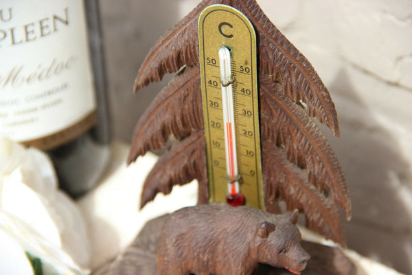 Antique hand Black forest wood carved swiss bear statue