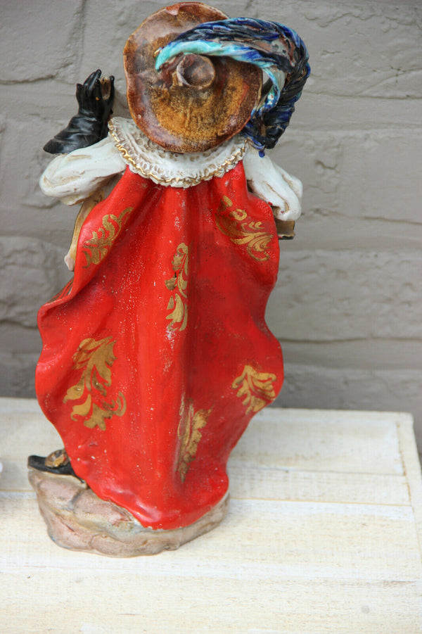 Italian PATTARINO school Musketeer Knight Figurine statue terracotta 1960