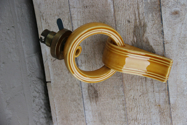 Set 3 Retro Ceramic yellow 1950s opaline glass  wall lights sconces VALLAURIS