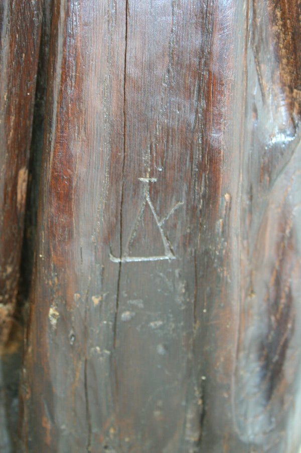 18th/19th HUGE XXL Antique French Wood oak carved MAdonna statue church