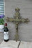 Antique XL church Religious Crucifix Bronze fleur de lys france