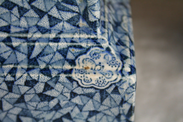 Boch Pottery Clock set Vases Forest Blue white delft decor 1925 marked