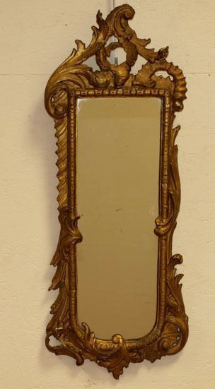 Antique Carved wood French louis XV gold gilt mirror 1900