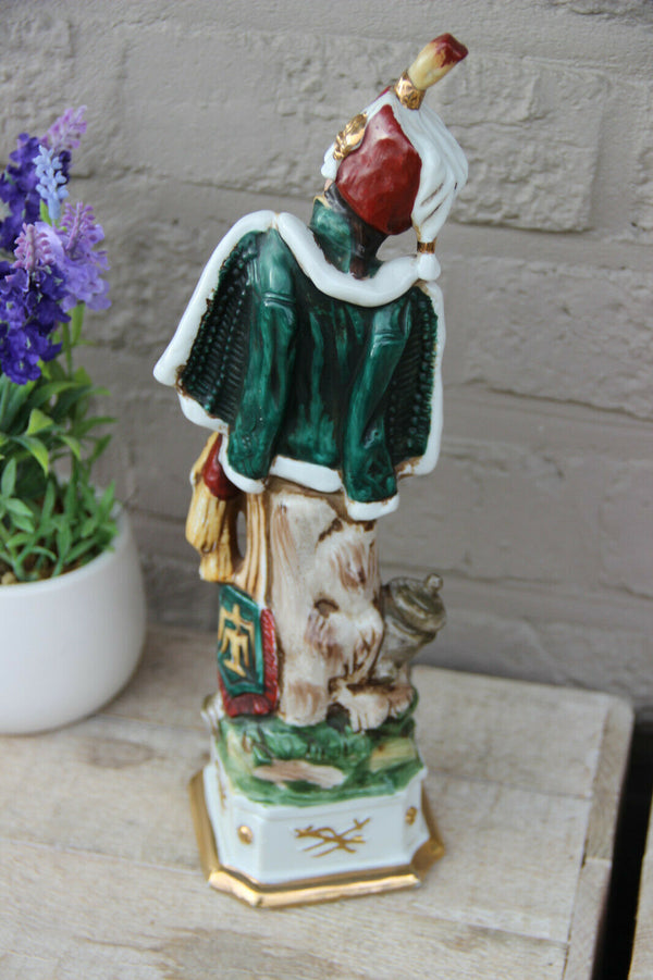 Large Napoleonic capodimonte porcelain Soldier officer figurine statue army