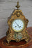 Antique French parisian mantel clock putti angel portrait scene floral decor