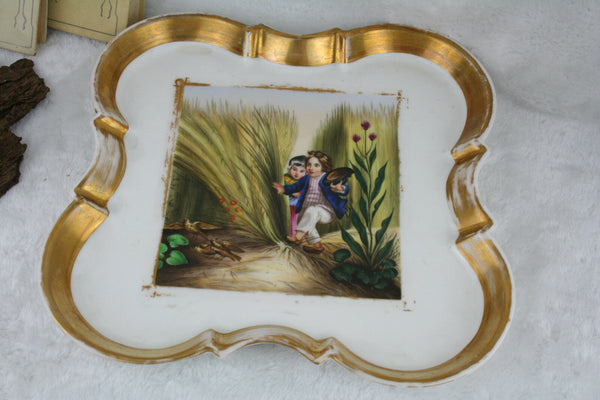 1880 Antique French paris porcelain tea coffee set hand paint