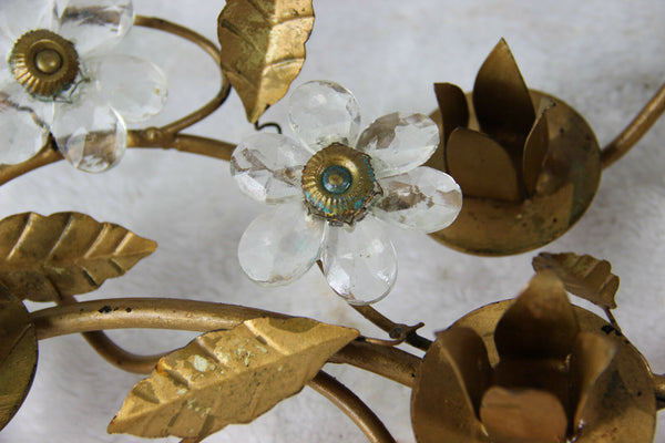 Hollywood regency French maison bagues Glass centerpiece candle holders 1960