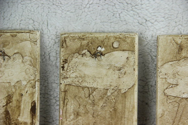 Set 4 Antique French plaster Caryatid roman lady Wall plaques panels relief