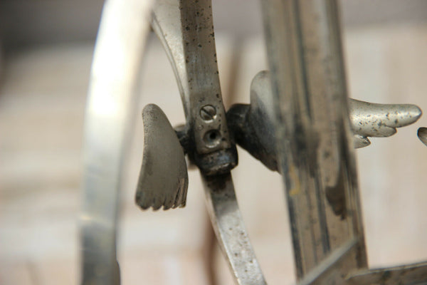 Gorgeous Antique bronze silver gilt 3 arm dragon gothic castle chandelier