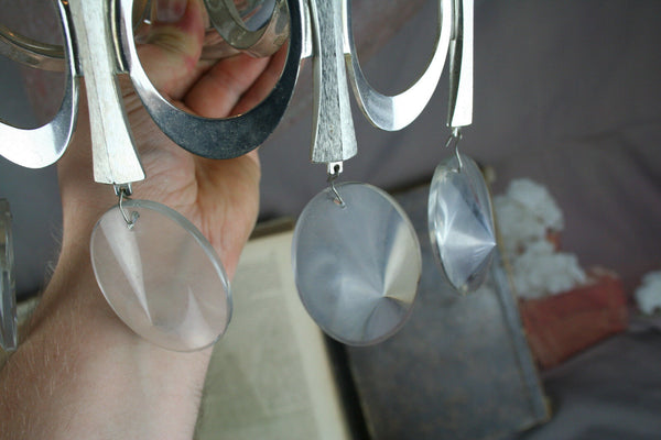 Mid-century 1970's Wall sconce lamp Sciolari glass drops Italian marked sticker