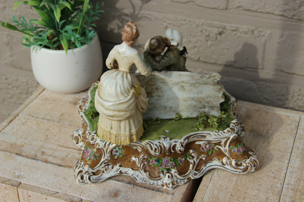 Antique German Porcelain Statue group romantic