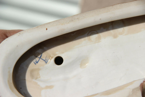 Antique german porcelain statue group coach driver horses marked