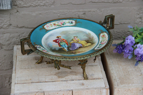 Gorgeous antique French SEVRES porcelain marked centerpiece bowl louis XVI frame