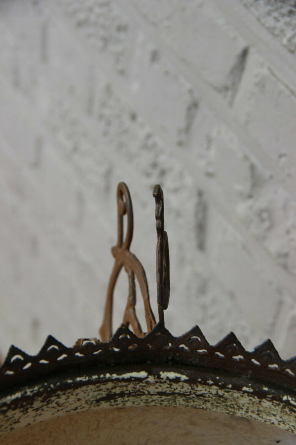 HUGE Antique Art nouveau ceramic barbotine enamel Planter jardiniere Floral