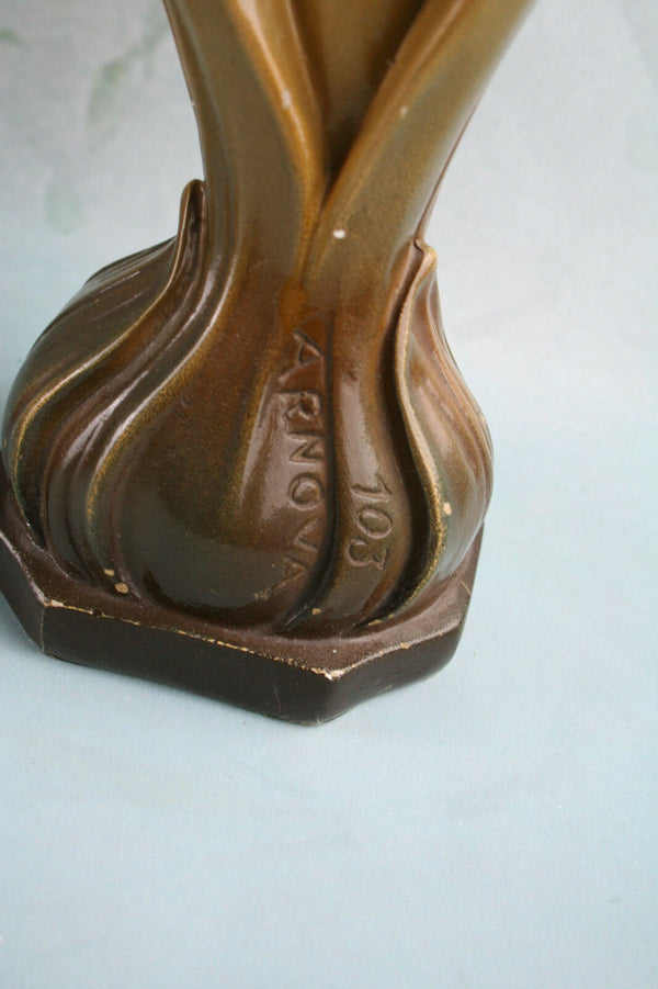 French altar Buste set Holy Virgin Mary Madonna with 2 matching candleholders