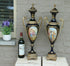 XL pair French sevres blue porcelain romantic victorian Vases marked lion head