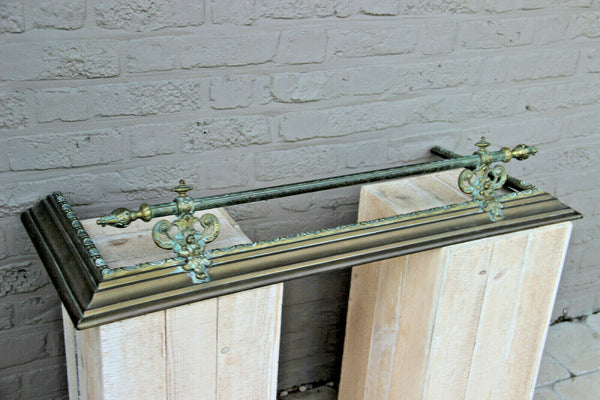 Antique bronze fireplace screen holder base