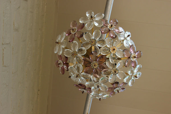 French Maison bagues murano glass daisy flower flush mount lamp chandelier