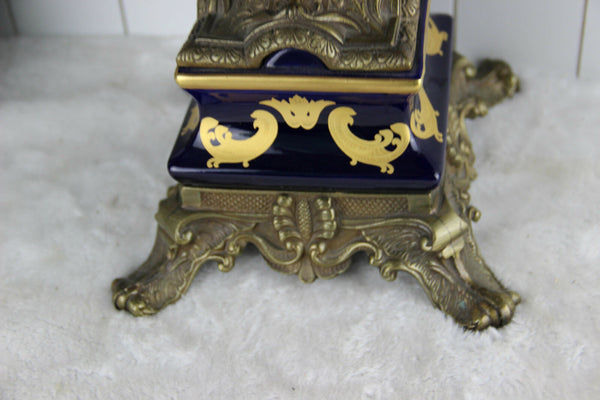 XXL french limoges marked porcelain centerpiece coupe lidded victorian scene