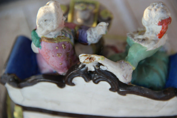 Antique german porcelain romantic victorian group statue figurines