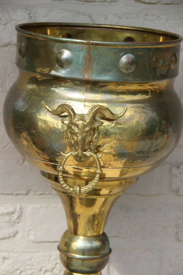 XL metal copper french Jardiniere planter ram heads