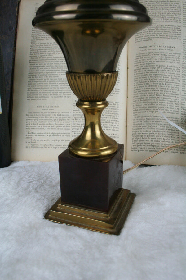 French Vintage 1960 Brass leaves table lamp mid-century vintage