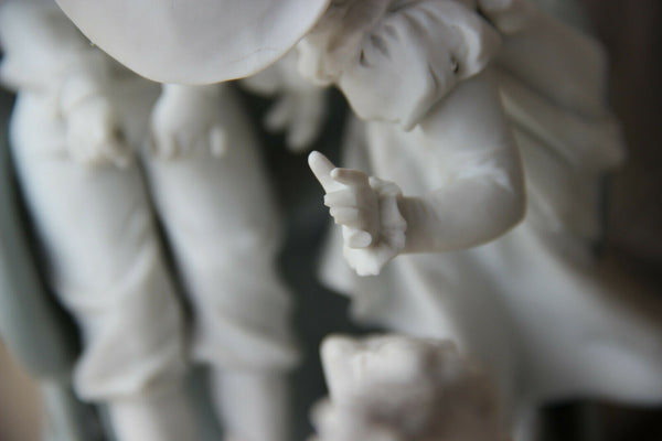 Gorgeous German Large bisque porcelain Romantic group carriage horses marked