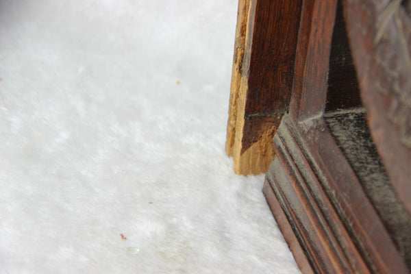 PAIR large gothic dragon Griffin wood carved statue figurines hunting cabinet