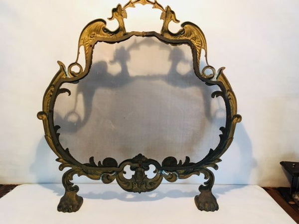 French vintage Japanese Dragons Fireplace screen copper gothic castle  rare