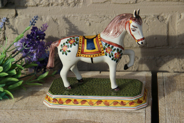 Vintage Dutch MAKKUM tichelaar pottery polychrome horse statue equestrian