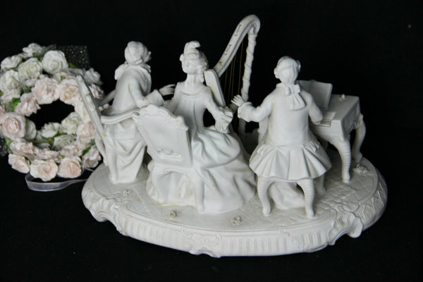 XL German antique UNTERWEISSBACH marked Bisque porcelain group musicians