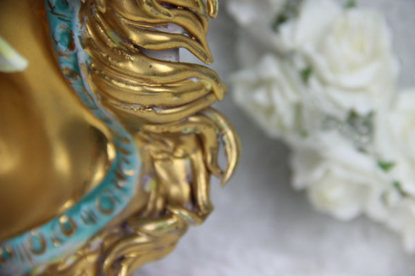 PATTARINO school MAdonna terracotta polychrome statue italian 1950 Religious