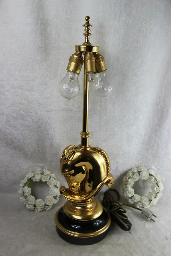Hollywood Regency MID CENTURY Maison DEKNUDT Horse head table desk lamp 1970