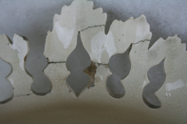 Majestic French 1900 Faience barbotine Planter dragon flowers jardiniere gothic