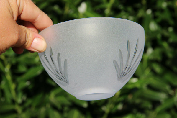 Vintage French Frosted glass cut shade replacement part chandelier
