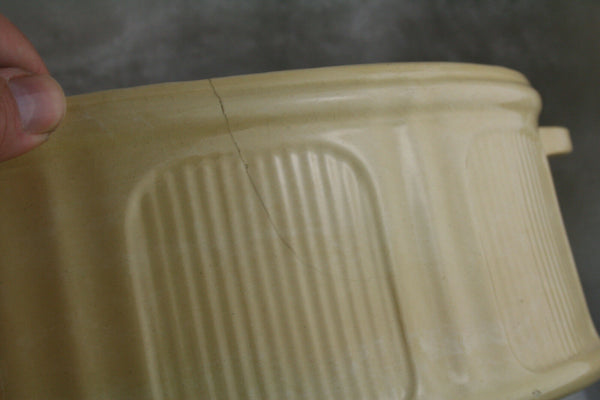 Dutch 1950's Petrus regout marked Ceramic pie pasty oven rabbit dish yellow