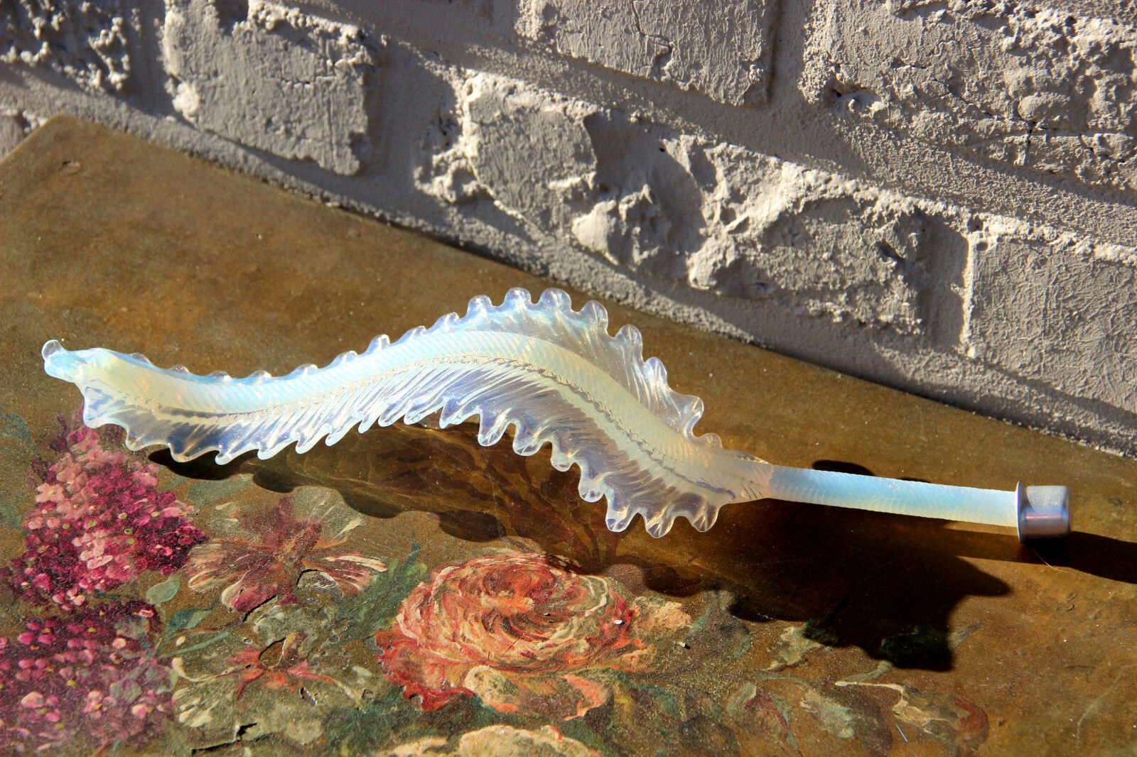 Murano Hand blown venetian italian chandelier replacement glass leaf flower