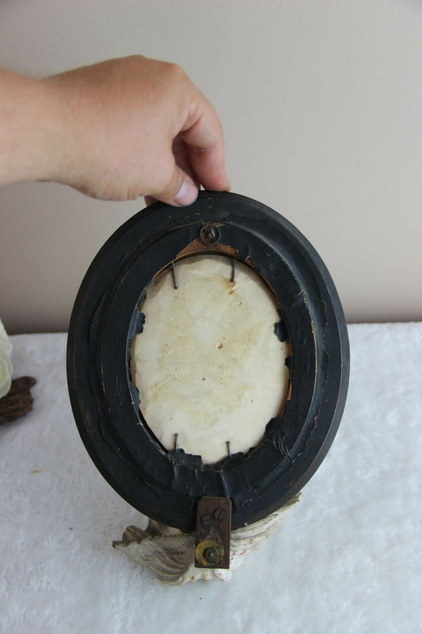 Antique Napoleon III 1880 French Holy water font meerschaum religious scene rare